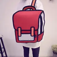 2D วาดการ์ตูนกระเป๋านักเรียน3D กระเป๋านักเรียนเด็กกระเป๋าเป้สะพายหลัง