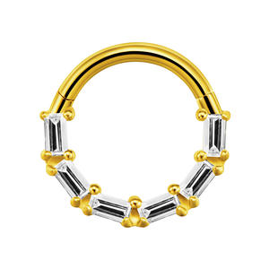 Paslanmaz Çelik Piercing 16G CZ İşlemeli <span class=keywords><strong>Septum</strong></span> Halkası Kilitlenebilir Burun Halkası Menteşeli Segment Helix Kıkırdak Küpe Kadınlar İçin Vücut Takısı - Product Image 4