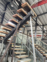 Escalier en colimaçon intérieur au prix d'usine YL METAL, escalier flottant moderne, design d'escalier, marches en bois, design d'escalier