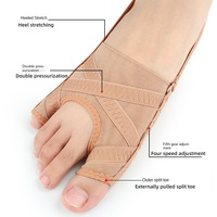 Penyangga Jari Kaki Mesh Bernapas untuk Wanita, Koreksi Valgus Jari Kaki Besar dan Kecil, Ortopedi, Set 2-Potong, Pemisah Jari Kaki, Pakai Siang/Malam