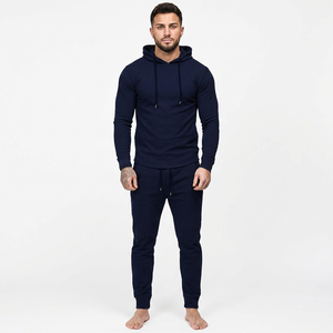 Conjunto de Sudadera con Capucha y Pantalones de Chándal de Algodón 100% con Lavado Ácido para Hombre, Estilo Urbano, para Invierno - Product Image 1