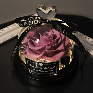 Vente en gros petit coeur pour toujours <span class=keywords><strong>rose</strong></span> rouge conservé dans un dôme en verre lumière LED élégante <span class=keywords><strong>rose</strong></span> éternelle pour la Saint-Valentin - Product Image 5