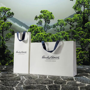 Sacs shopping en papier de luxe personnalisés avec des matériaux recyclés, impression de logo, poignée Flexiloop pour la promotion et l'emballage de cadeaux - Product Image 3