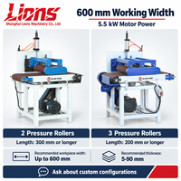 Machine à poncer à bande pour le travail du bois LIONS, largeur 300, 400, 600 mm avec 2 ou 3 rouleaux de pression