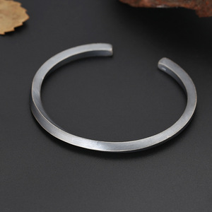 All'ingrosso S925 gioielli in argento Sterling braccialetto retrò vecchio Mobius anello alla moda personalizzato braccialetto aperto per gli uomini delle donne - Product Image 4