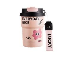 Gobelet isotherme personnalisé réutilisable à double paroi en acier inoxydable 316, tasse de voyage à café avec couvercle, paille et cordon