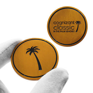 Nueva Moneda de Desafío de Golf con Logotipo de Palmera 3D en Aleación de Zinc, Monedas de Metal Personalizadas con Esmalte Chapado en Bronce Antiguo de Doble Cara para Recuerdo - Product Image 1