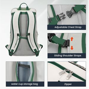 Zaino Impermeabile e Traspirante per Racchette da Tennis e Pickleball, Borsa per Racchette da Squash e Badminton con Scomparto per Scarpe, Design Personalizzabile - Product Image 5