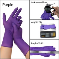 Gants jetables en nitrile de qualité alimentaire, longs jusqu'aux coudes, de 12 pouces, de couleur violette, pour le nettoyage des toilettes, la vaisselle et le nettoyage ménager