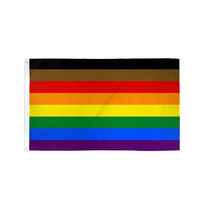 Drapeau arc-en-ciel « Plus de couleurs, plus de fierté » 3x5 pieds en polyester, drapeau décoratif Gay Pride 150x90 cm avec 2 œillets