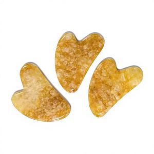 Masajeador Facial de Jade Amarillo Citrino 100% Natural en Forma de Corazón - Product Image 5