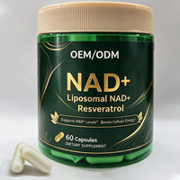 Capsules liposomales NAD+ OEM ODM 500mg Trans-Resvératrol 60 Capsules Complément Alimentaire Énergétique Cellulaire Qualité Alimentaire Haute Pureté