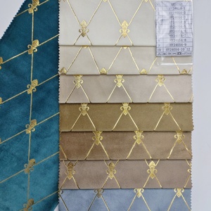 Luxury Curtains Design 100% Polyester Super Soft Knitted Gold <strong>Foil</strong> Bronzing Holland <strong>Velvet</strong> <strong>Fabric</strong> for Home Textile - Product Image 2