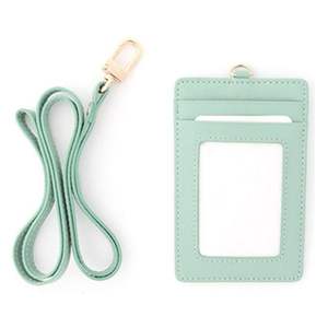 Lanière en cuir Porte-cartes nominatives Sangle de cou Porte-badge de carte d'identité de bureau de travail avec sangle en cuir - Product Image 2