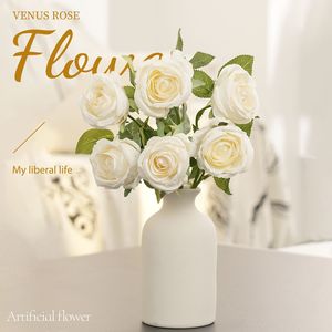<span class=keywords><strong>Bouquet</strong></span> de roses artificielles 2 têtes Modèle Vénus XCA2010 Ensemble de décoration intérieure <span class=keywords><strong>et</strong></span> extérieure avec fleurs en soie polyester plastifiée - Product Image 2