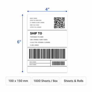 Verpackungsetiketten 4x6 Direkt-Thermoetiketten für Karton-Papierumwicklung Versanddruck FSC-Zertifiziert - Product Image 3