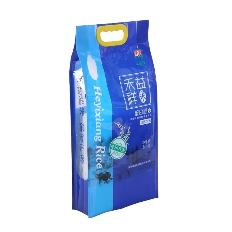 Отличное качество ламинирование пустой 5 кг 10 кг 15 кг рисовый мешок pp упаковочный мешок 10 кг для риса с пластиковой ручкой