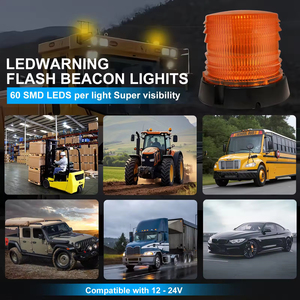Nueva Luz Estroboscópica de Advertencia de Emergencia Everbright de <span class=keywords><strong>16</strong></span> LED y 8W, Color Ámbar, 12V, Magnética, para Señalización de Seguridad en Tráfico y Peligros - Product Image 4