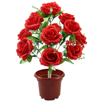 Bouquet de roses artificielles en soie, 12 têtes, pièces, fausses fleurs, pour une décoration de mariage, pour la maison