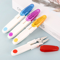 Mini ciseaux de broderie en point de croix portables, coupe-fil en forme de V avec couvercle de sécurité