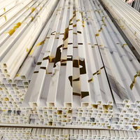 Panneau mural rainuré en WPC pour intérieur, composite bois-plastique, grille décorative imperméable avec revêtement UV pour hôtel