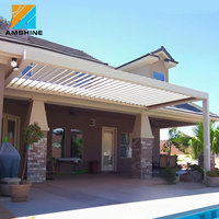 Pergola en aluminium AMS, pergola moderne à lames orientables, pergola bioclimatique, toit motorisé résistant à la pluie, système de pergola