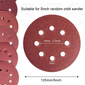 24H Free Shipping in USA 50PACK 5 Inch 8-Hole Hook Loop <b>Sanding</b> Discs <b>80</b> <b>Grit</b> Orbital Sander <b>Paper</b> Pads Local Stock in US - Product Image 2
