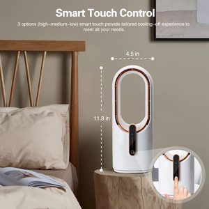 Ventilateur de table intelligent sans pales <span class=keywords><strong>Feigo</strong></span>, en plastique, avec commande numérique, rechargeable par USB-C, faible bruit, pour chambre et bureau - Product Image 6