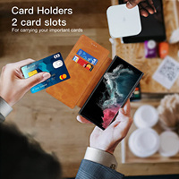 Étui portefeuille magnétique en similicuir avec support et porte-cartes pour Samsung Galaxy S25 Ultra, S24 Plus, S23, S22, Note20