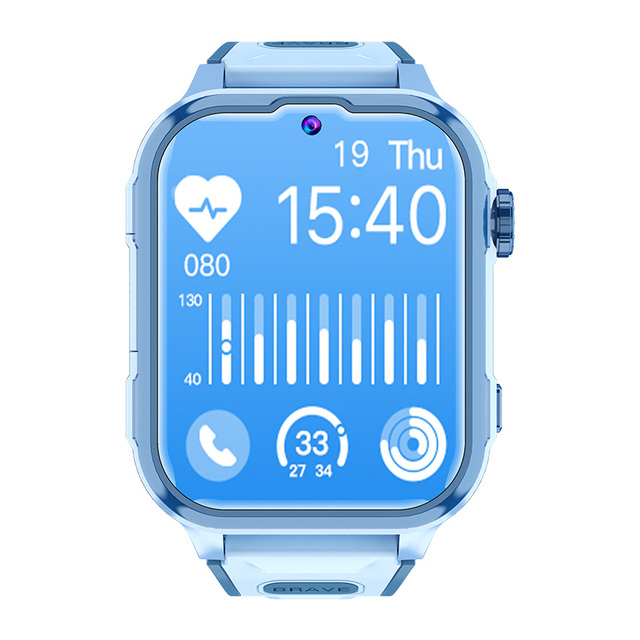 4G SIM Kids Smart Watch GPS Video Call 0.3MP Camera Low Power Sleep Tracker Stainless Steel Band IP67 TFT Display for Children