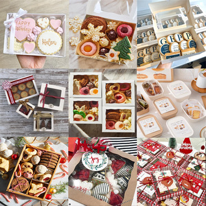 Diseño personalizado Biodegradable to Go Postre Cookie Box 9 Rejillas Papel plegable Galletas Cajas de embalaje para Caja de galletas - Product Image 4