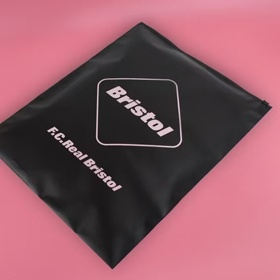 Wholesale Black Zipper Bags Custom Logo Print Frosted Self Seal Shoe Bag with Zip Athletics for Fitness Clothing Sportswear