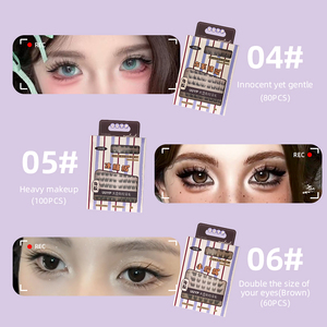 Kit de faux cils en grappes effet <span class=keywords><strong>manga</strong></span> DIY en gros, cils en grappes vaporeux avec extensions de cils inférieurs moelleux, mélange de cils en grappes - Product Image 6