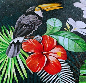 Directo de fábrica personalizado colorido pájaro azul vidrio mosaico loro Mural mosaico <span class=keywords><strong>azulejo</strong></span> - Product Image 6