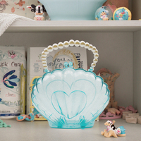 Boîte de rangement PS portable en forme de coquille, grand organisateur pour enfants, jouets de bijoux cosmétiques en plastique étanche à la maison, vente en gros