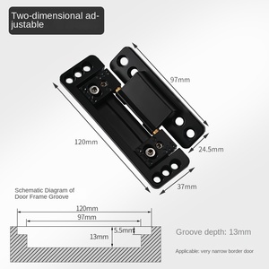 Bisagra Oculta Especial <span class=keywords><strong>de</strong></span> Aleación <span class=keywords><strong>de</strong></span> Zinc <span class=keywords><strong>para</strong></span> <span class=keywords><strong>Puertas</strong></span> <span class=keywords><strong>de</strong></span> <span class=keywords><strong>Madera</strong></span> con Marco Estrecho y Perfil <span class=keywords><strong>de</strong></span> Vidrio, Ajustable Bidimensional - Product Image 6