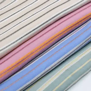 Produsen Cina kain krep Solid tenun celup benang Viscose Linen desain klasik untuk kemeja