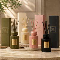 Bouteille diffuseur d'arômes 120 ml transparente, bâtonnets diffuseurs de parfum pour la maison, bouteille vide recyclable avec emballage cadeau