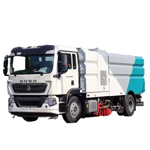 HOWO 6 Wheeler 4*2 9 metreküp paslanmaz çelik su tankeri süpürücüler yol temizleyici kamyon