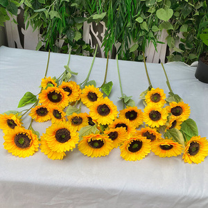 Tiges de tournesol artificielles en gros, fleurs artificielles en soie réalistes pour la décoration de la maison, les mariages, les événements, les fêtes, la fête des mères, Halloween - Product Image 2