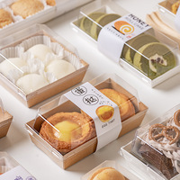 Boîte à emporter pour sandwich jetable Conteneurs en rouleaux suisses Emballage de cuisson avec couvercle transparent Boîte en papier Couvercle en PET