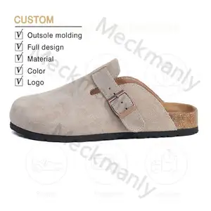 真皮麂皮时尚滑梯拖鞋设计师Birken木屐舒适室内室外骡子套便鞋