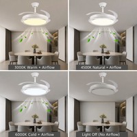 Ventilateur de plafond LED 42 pouces 96W avec télécommande, moteur silencieux, prêt pour le dropshipping, livraison gratuite, best-seller, très bien noté