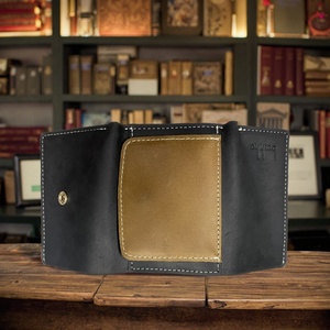 Vintage Slim Genuine Leather RFID ID Card Holder Mini Multi-Function Wallet with Open Closure Portable and Convenient for Men - Product Image 4