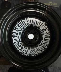 168 Moyeu de roue caractéristique de Brother peint à la main en bronze personnalisé avec graffiti floral blanc pour Toyota 86 Lynk & Co 03 Volkswagen - Product Image 2