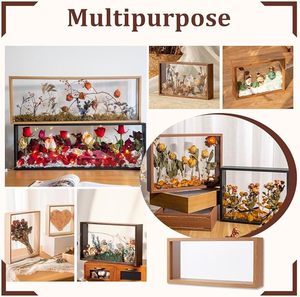 Hai mặt kính khung hình cho tường và bảng hiển thị cho cảnh quan phong cảnh hoa hình ảnh động vật bằng gỗ khung ảnh - Product Image 3