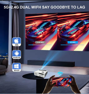 1080P Android 3D 4k Full HD Portable Smart Video Projector 4K avec objectif de mise au point automatique Prise américaine Son stéréo <span class=keywords><strong>pour</strong></span> <span class=keywords><strong>Home</strong></span> Cinéma Cinéma - Product Image 3