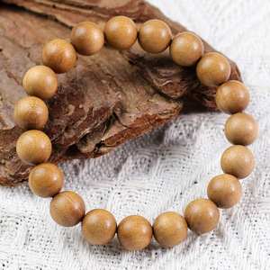 Bracelet de prière unisexe en bois de santal ancien, perles rondes de 10 mm, cadeau artefact culturel pour les aînés - Product Image 2