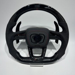 Volant en fibre de carbone forgé en cuir Alcantara, version sport, modification personnalisée, pour <span class=keywords><strong>Audi</strong></span> New <span class=keywords><strong>Q</strong></span> Series Q2 Q3 Q5 Q7 Q8 A6 - Product Image 2