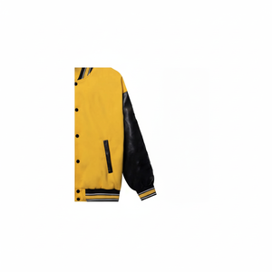 Chaquetas de Béisbol para Hombre con Mangas de Cuero / Chaqueta Universitaria de Cuero para Hombre, Acolchada, Cortavientos, de Manga Larga, al por Mayor - Product Image 1